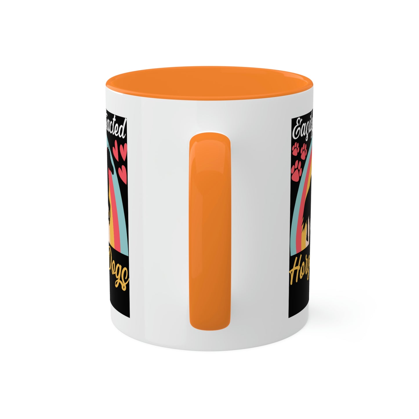 Easily Distracted by Horses and Dogs Accent Mug, 11oz