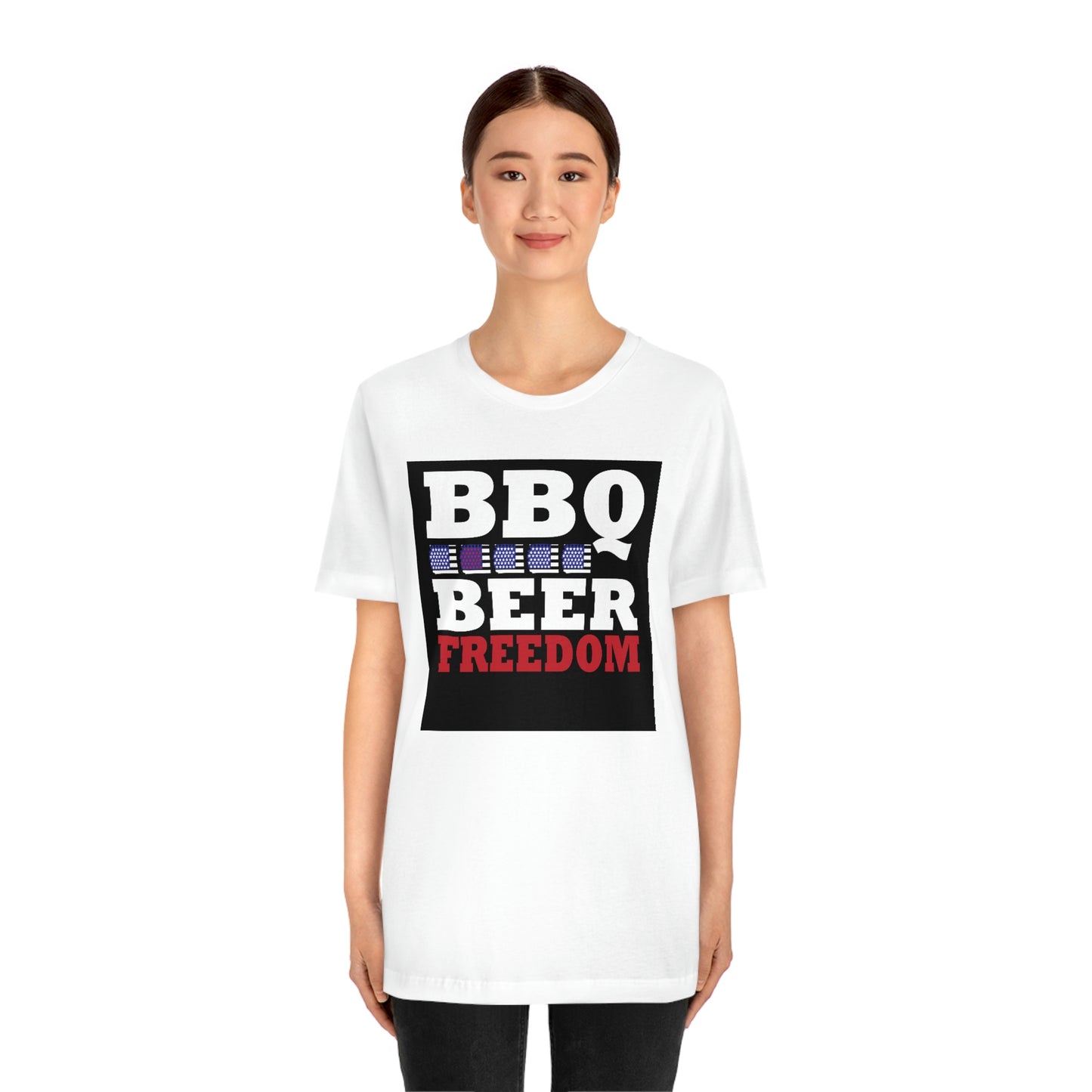 BBQ Beer Freedom Unisex Jersey Short Sleeve Tee