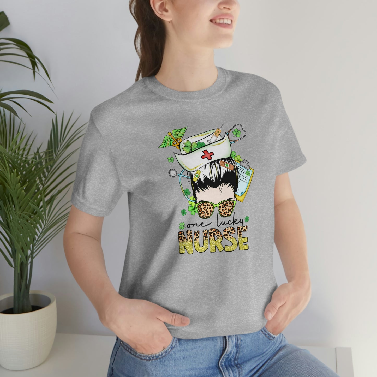 One Lucky Nurse Hat St. Patrick's Day Unisex Jersey Short Sleeve Tee