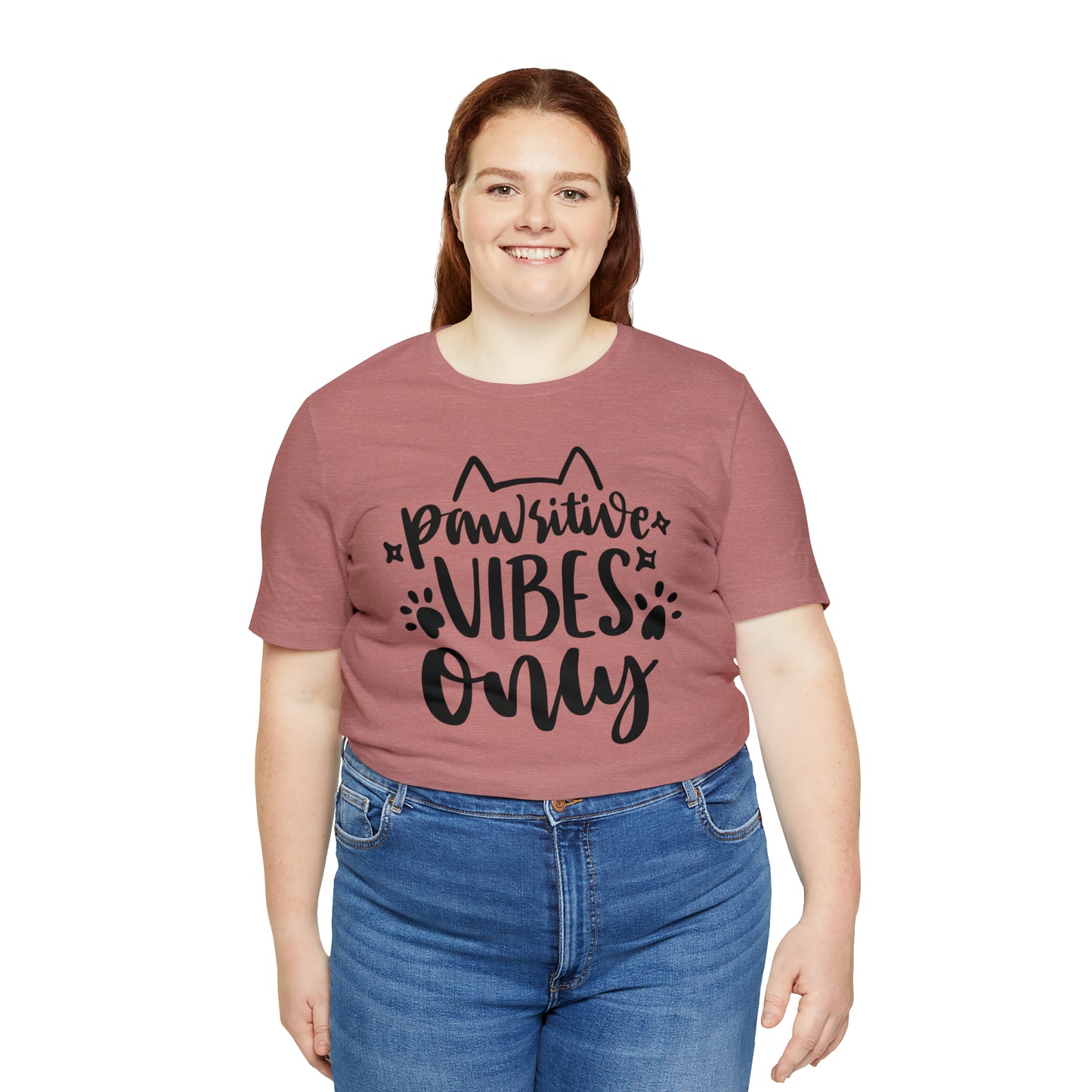 Pawsitive Vibes Only Cat Short Sleeve T-shirt