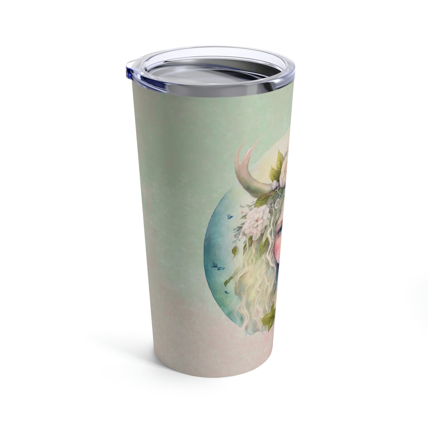 Girl Spring Flowers Watercolor Tumbler 20oz