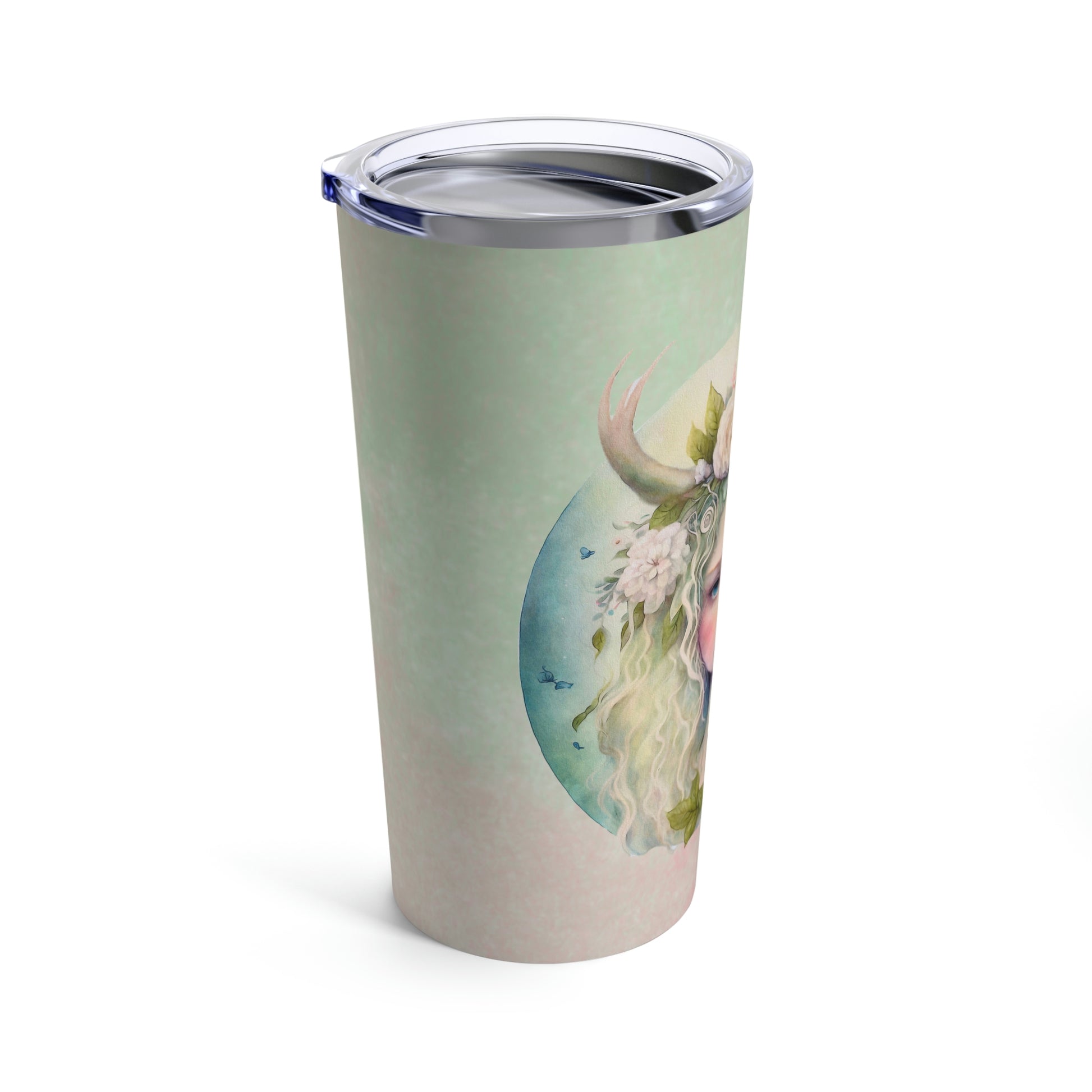 Girl Spring Flowers Watercolor Tumbler 20oz
