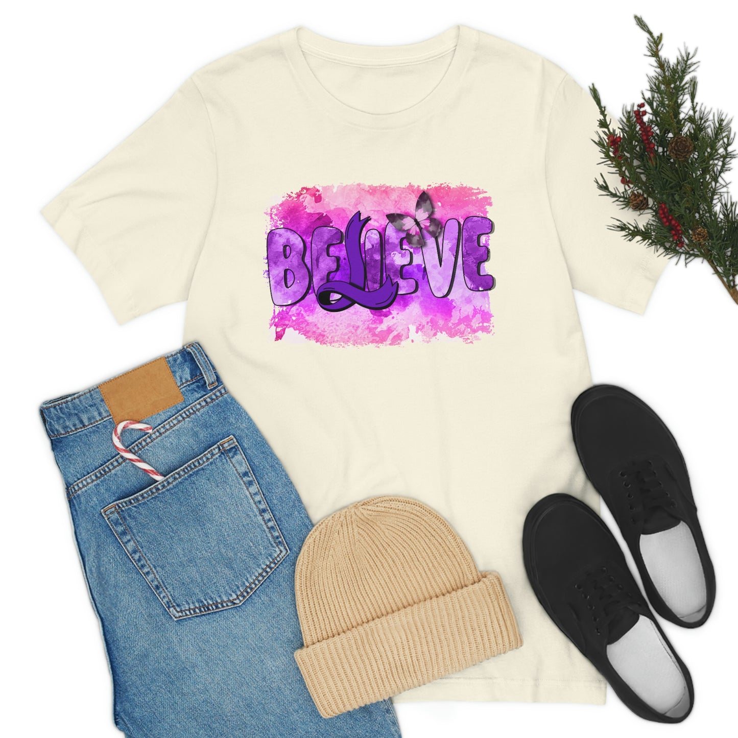 Believe Print Unisex Jersey Short Sleeve Tee