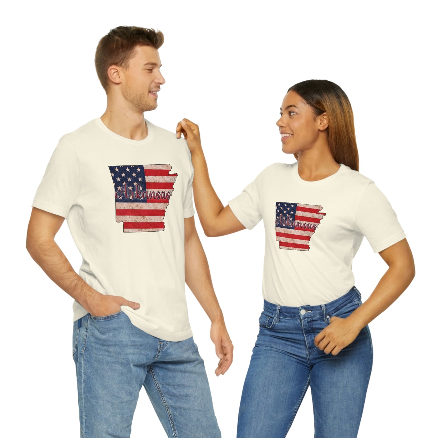 Arkansas US Flag Unisex Jersey Short Sleeve Tee Tshirt T-shirt