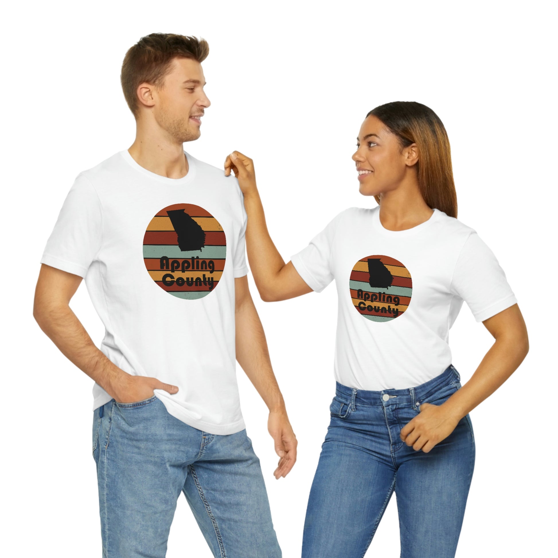 Appling County Georgia Retro Sunset Unisex Jersey Short Sleeve Tee Tshirt T-shirt