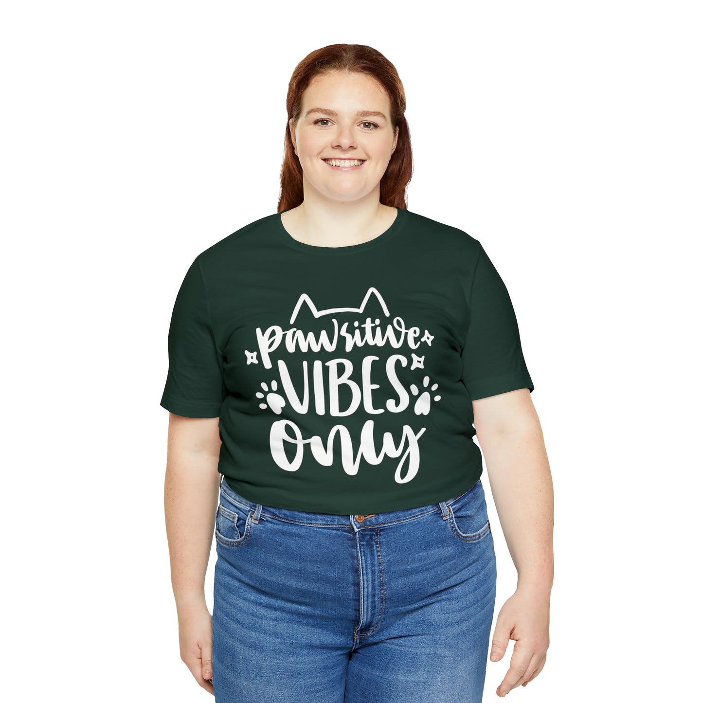 Pawsitive Vibes Only Cat Short Sleeve T-shirt