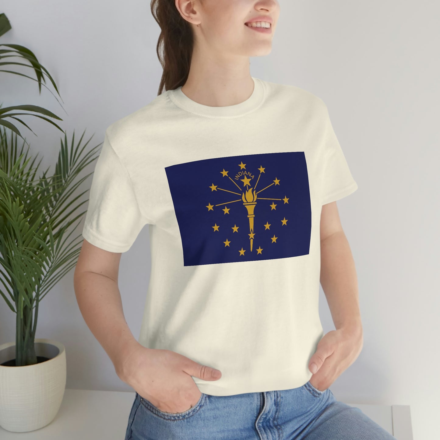 Indiana Flag Unisex Jersey Short Sleeve Tee Tshirt T-shirt