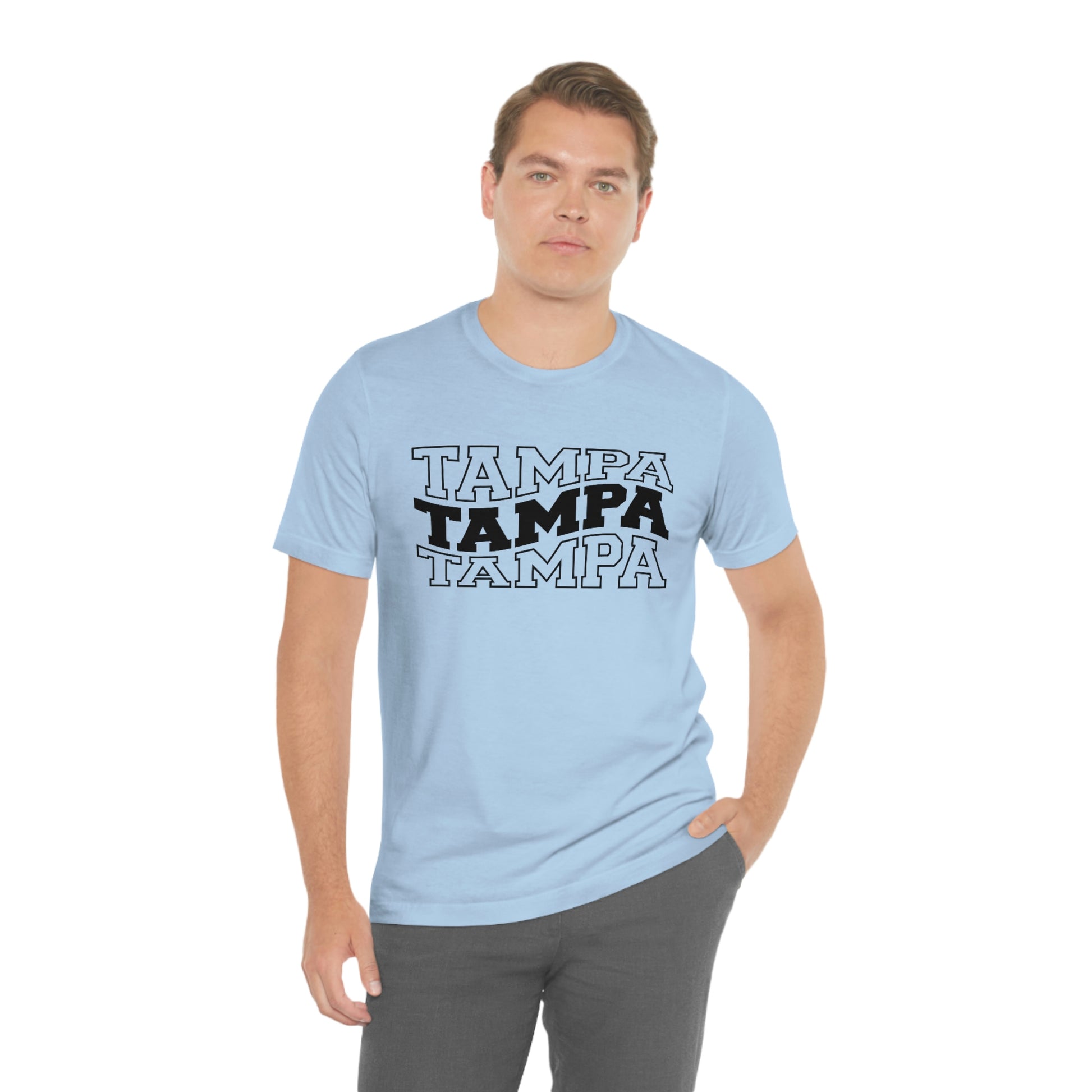 Tampa Varsity Letters Wavy Florida Short Sleeve T-shirt