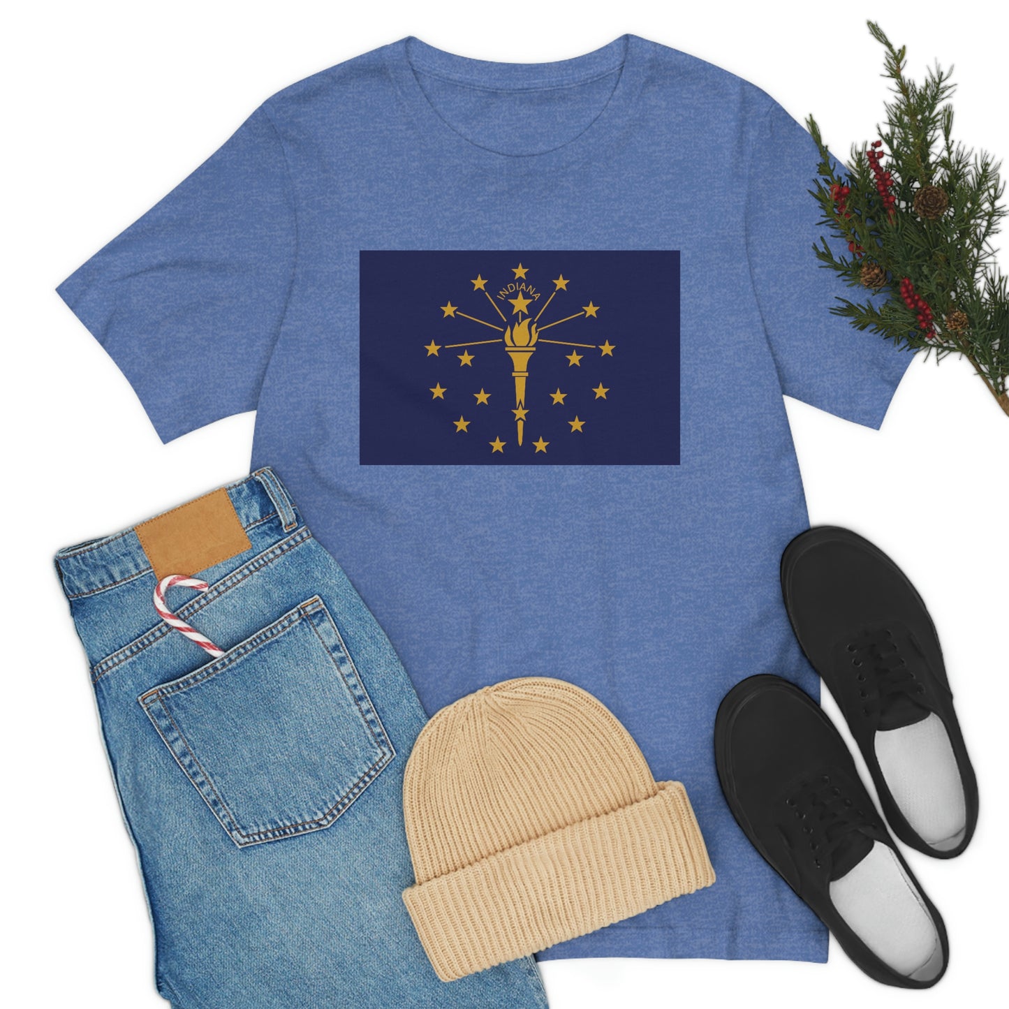 Indiana Flag Unisex Jersey Short Sleeve Tee Tshirt T-shirt