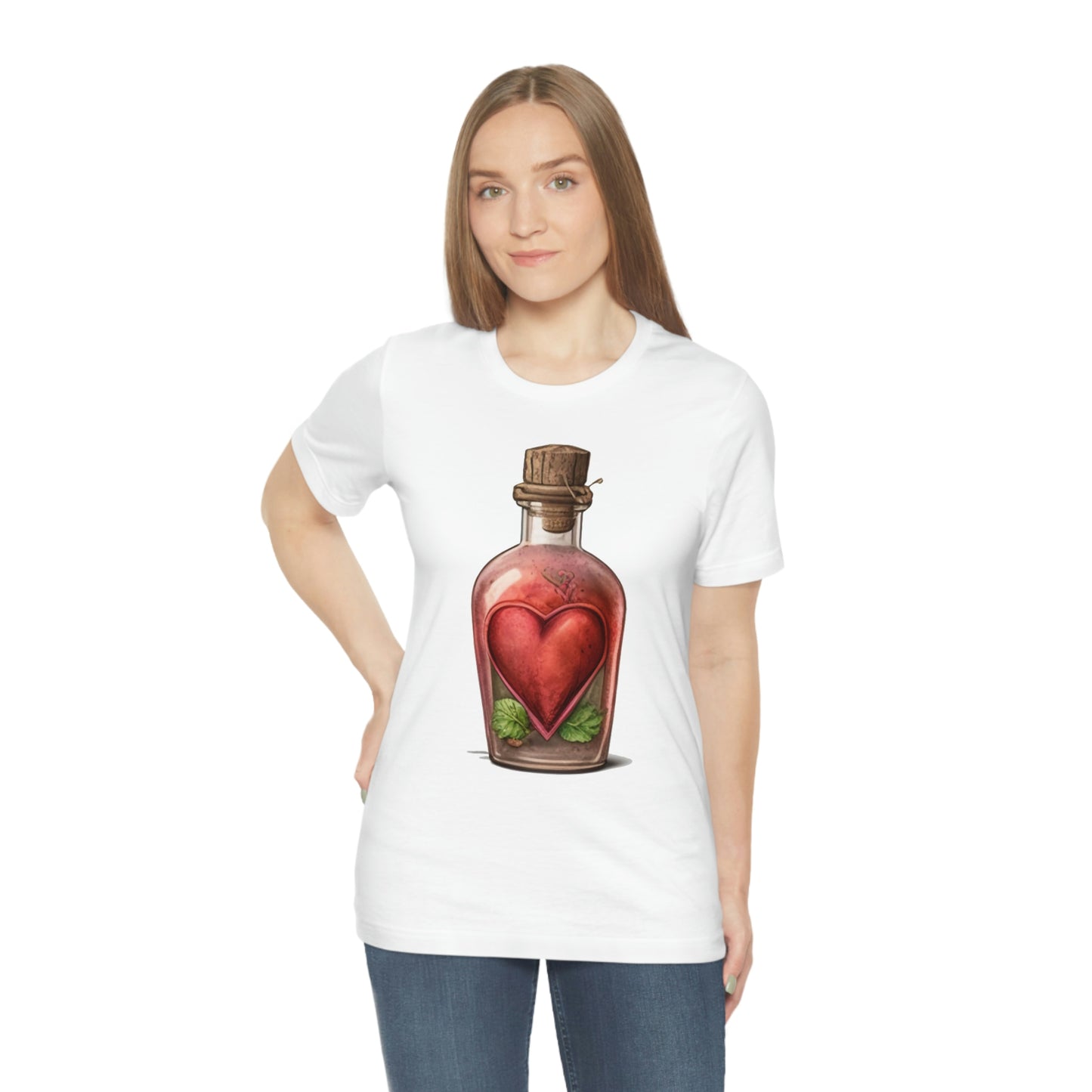 Vintage Bottle Floral Unisex Jersey Short Sleeve Tee