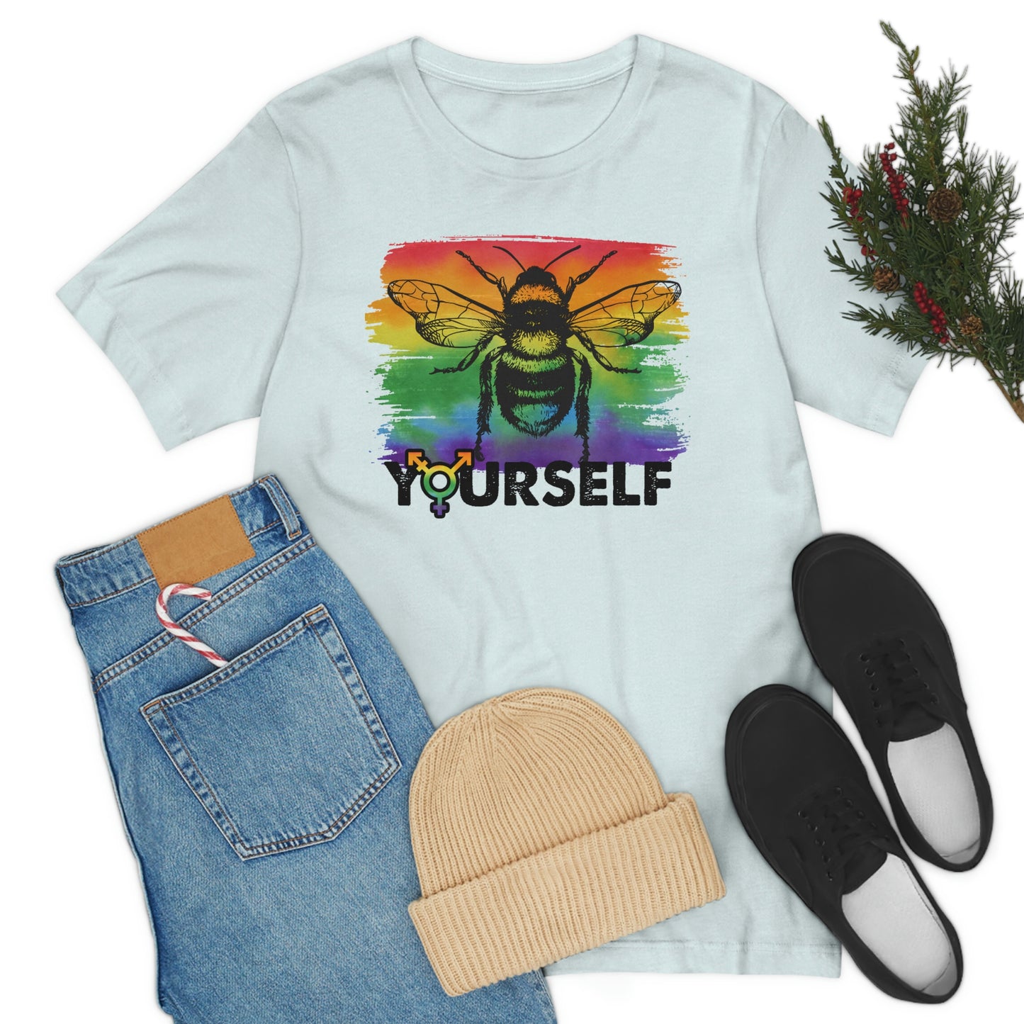 Bee Yourself LGBTQIA Print Unisex Jersey Short Sleeve Tee