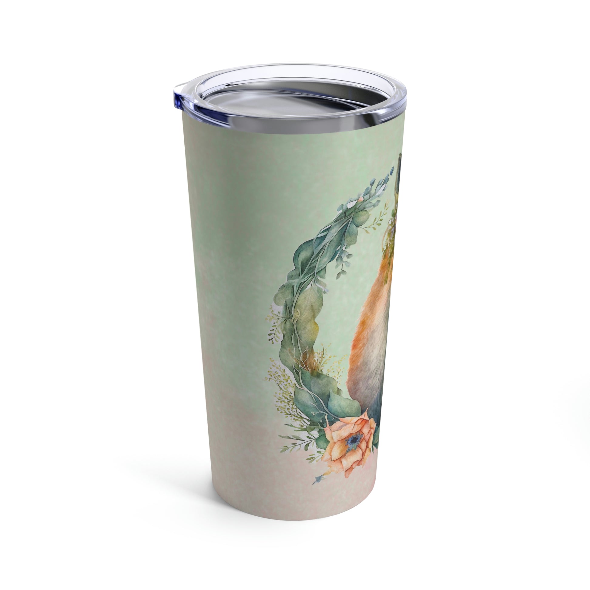 Fox Spring Wreath Watercolor Tumbler 20oz