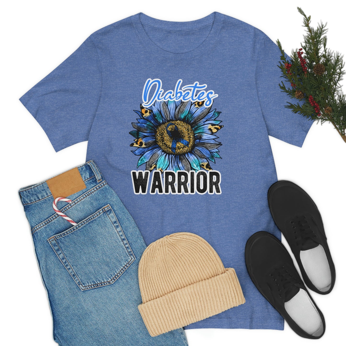 Diabetes Warrior Diabetes Awareness Print Unisex Jersey Short Sleeve Tee