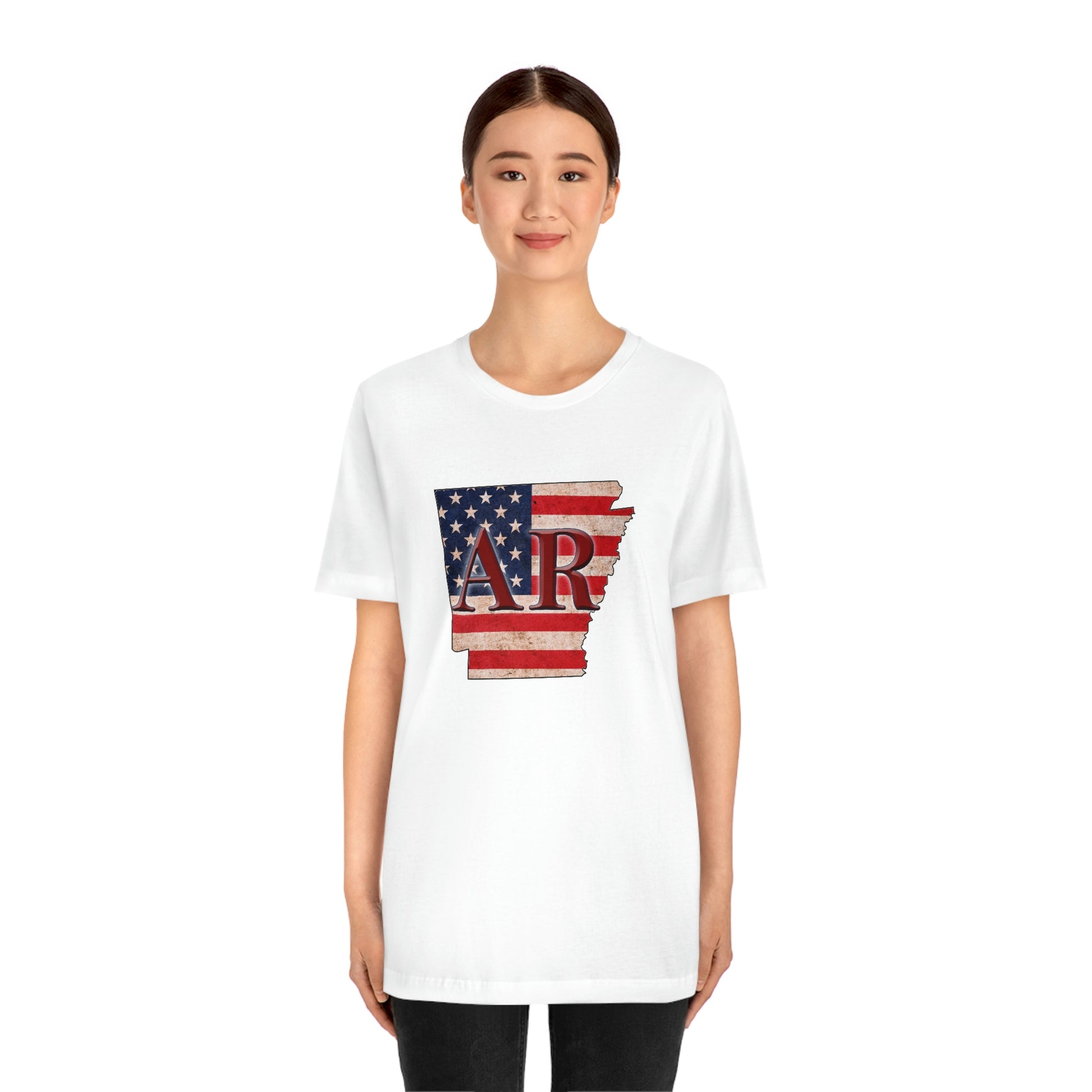 Arkansas AR US Flag Unisex Jersey Short Sleeve Tee Tshirt T-shirt
