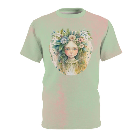 Girl in Spring Flowers Unisex T-shirt