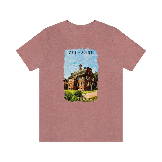 Delaware Old State House Watercolor Short Sleeve T-shirt