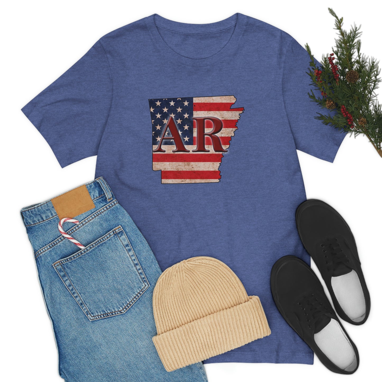 Arkansas AR US Flag Unisex Jersey Short Sleeve Tee Tshirt T-shirt