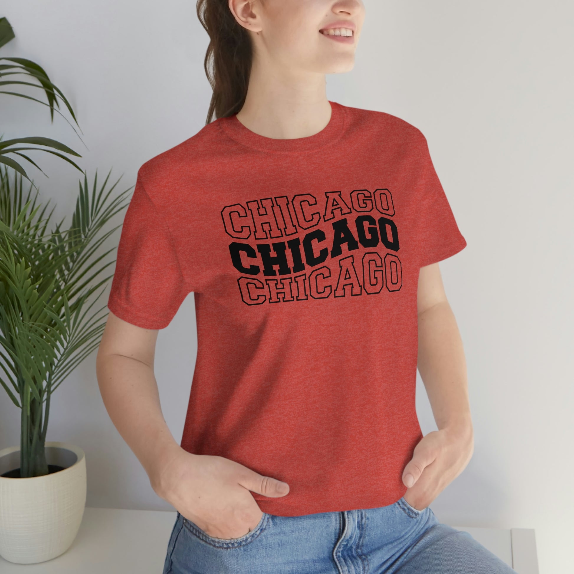 Chicago Varsity Letters Wavy Short Sleeve T-shirt
