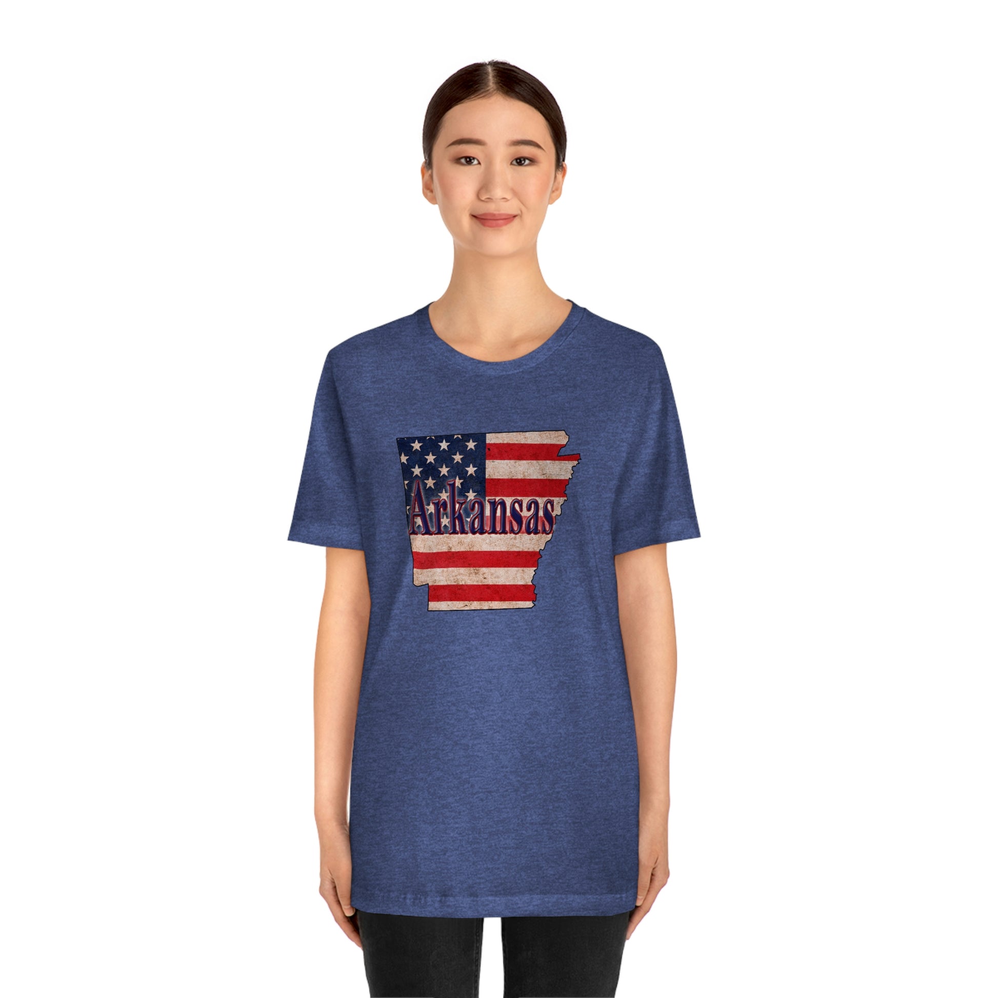 Arkansas US Flag Unisex Jersey Short Sleeve Tee Tshirt T-shirt
