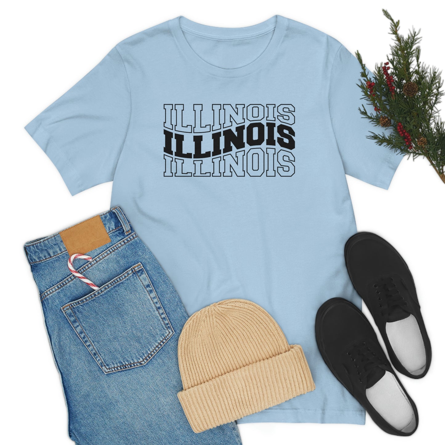 Illinois Varsity Letters Wavy Short Sleeve T-shirt