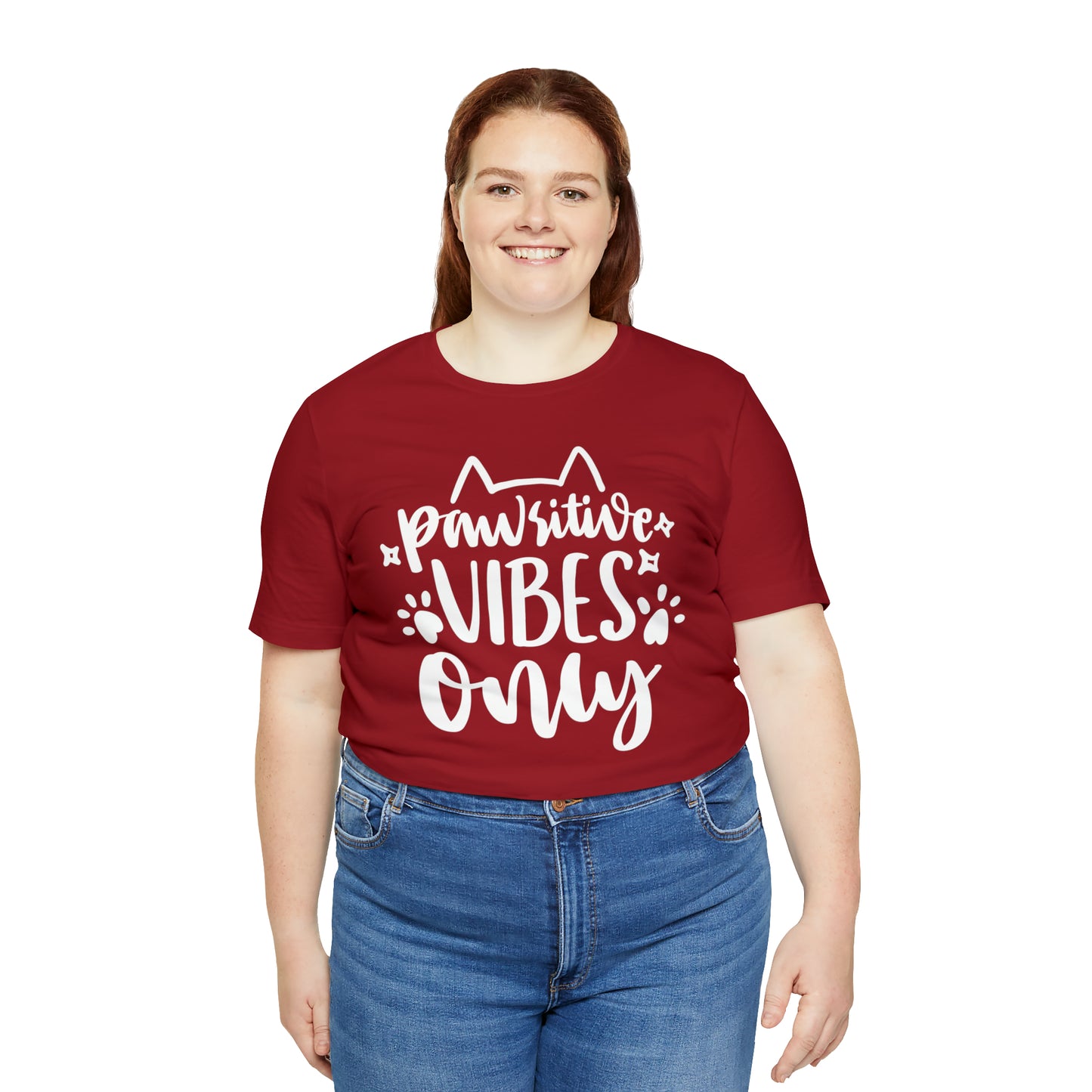 Pawsitive Vibes Only Cat Short Sleeve T-shirt
