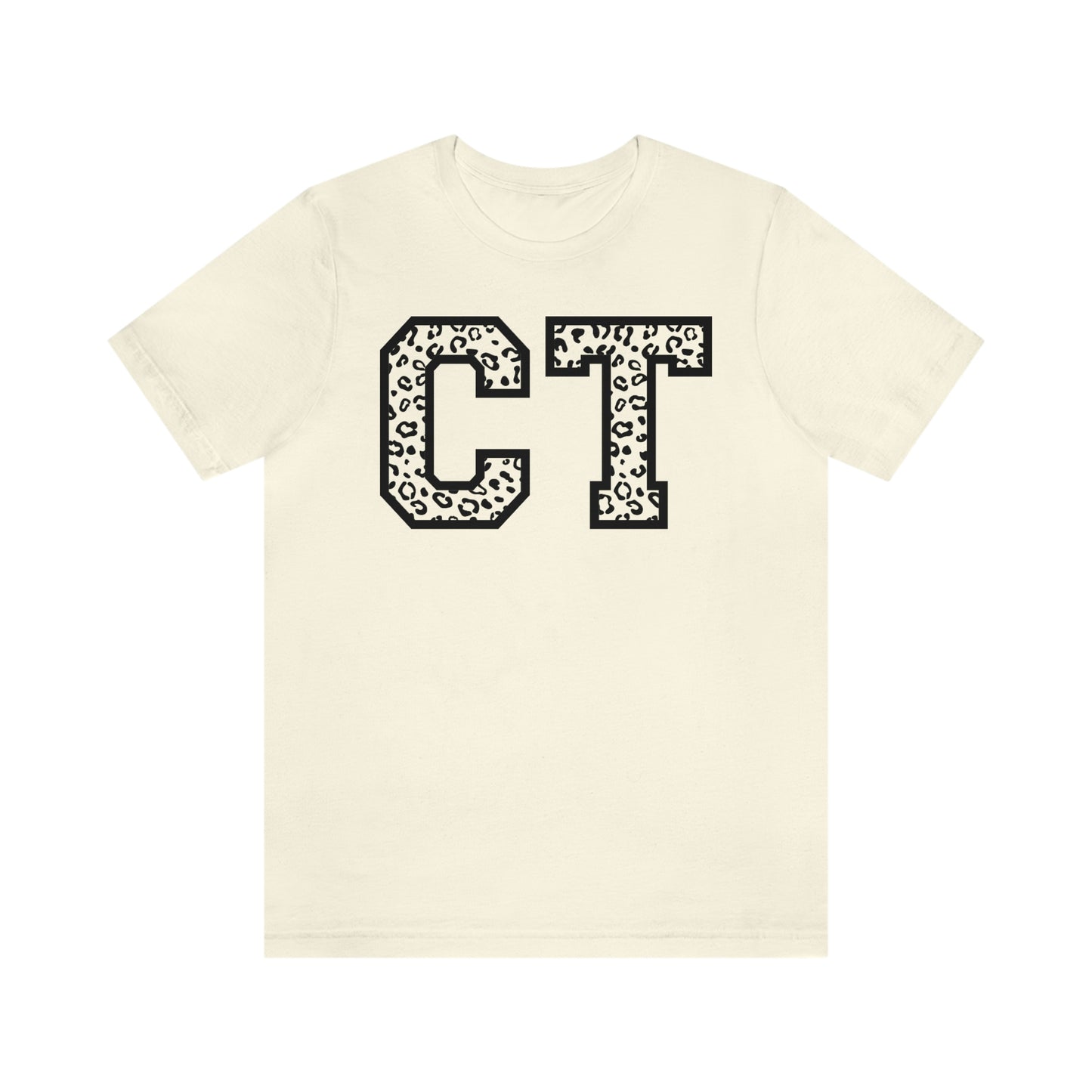 Connecticut CT Leopard Print Short Sleeve T-shirt