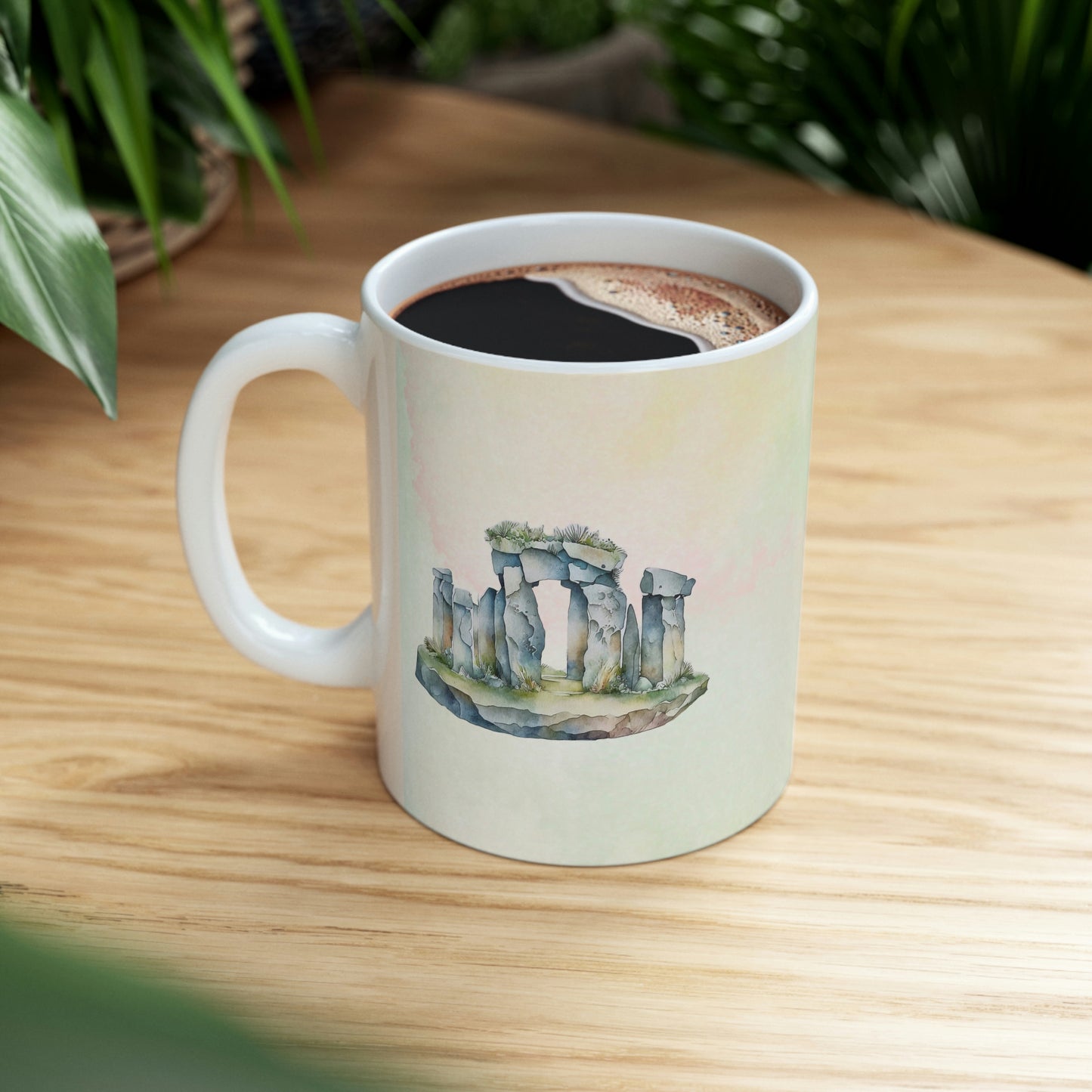 Standing Stones Watercolor Ceramic Mug 11oz