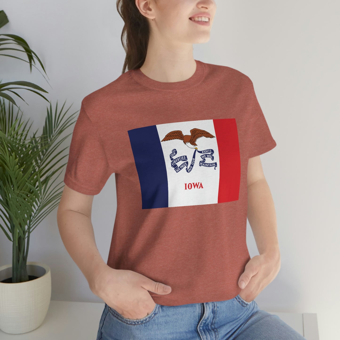 Iowa Flag Unisex Jersey Short Sleeve Tee Tshirt T-shirt