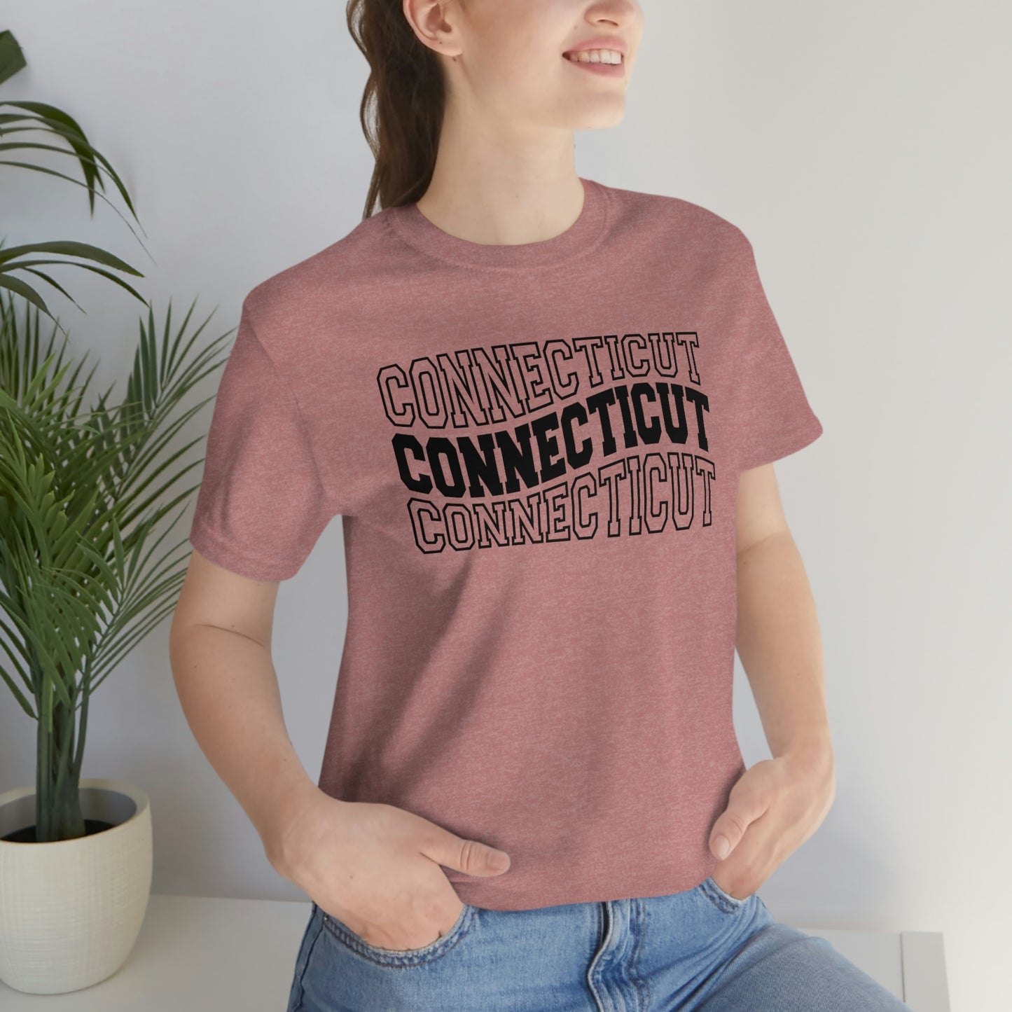 Connecticut Varsity Letters Wavy Short Sleeve T-shirt