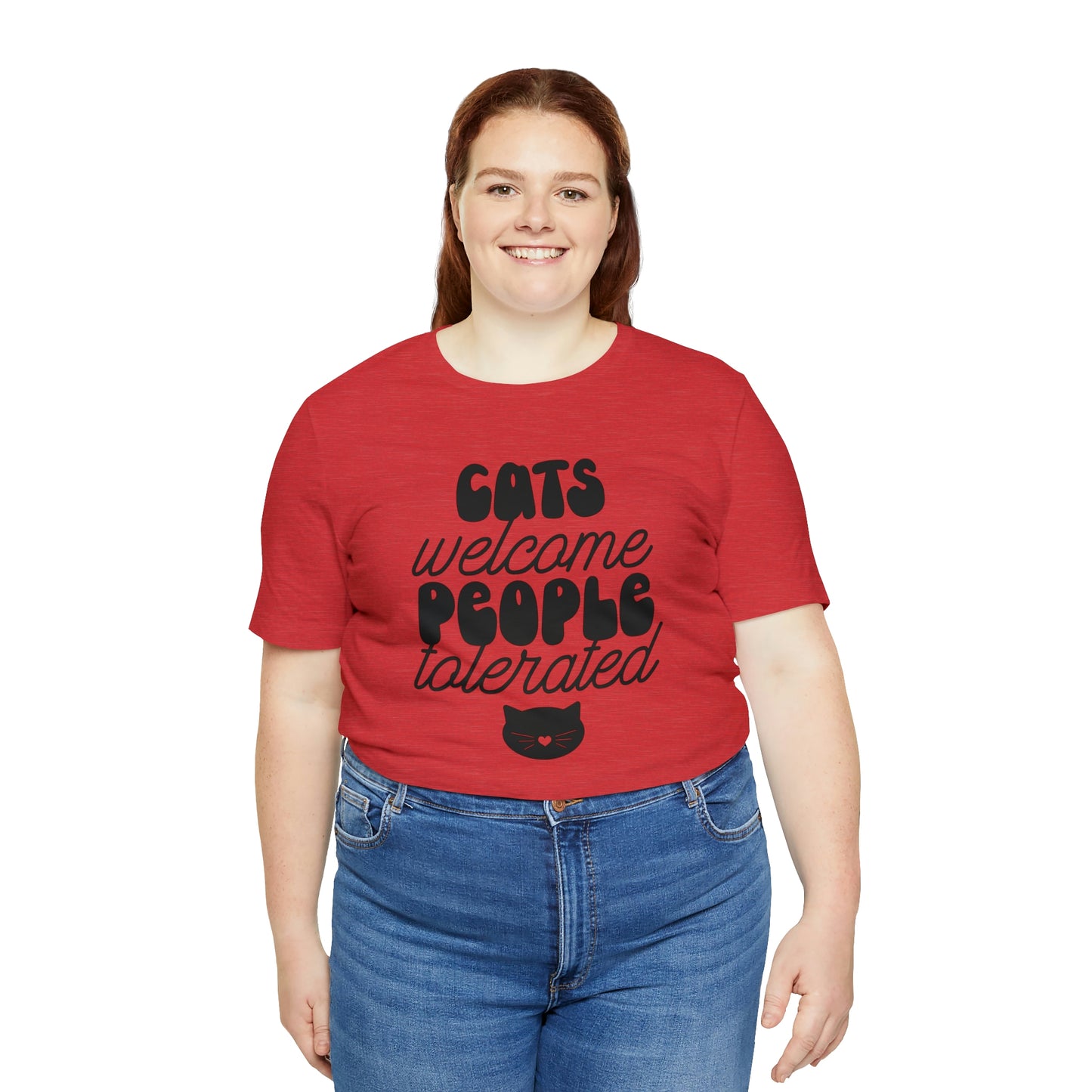 Cats Welcome People Tolerated Short Sleeve T-shirt