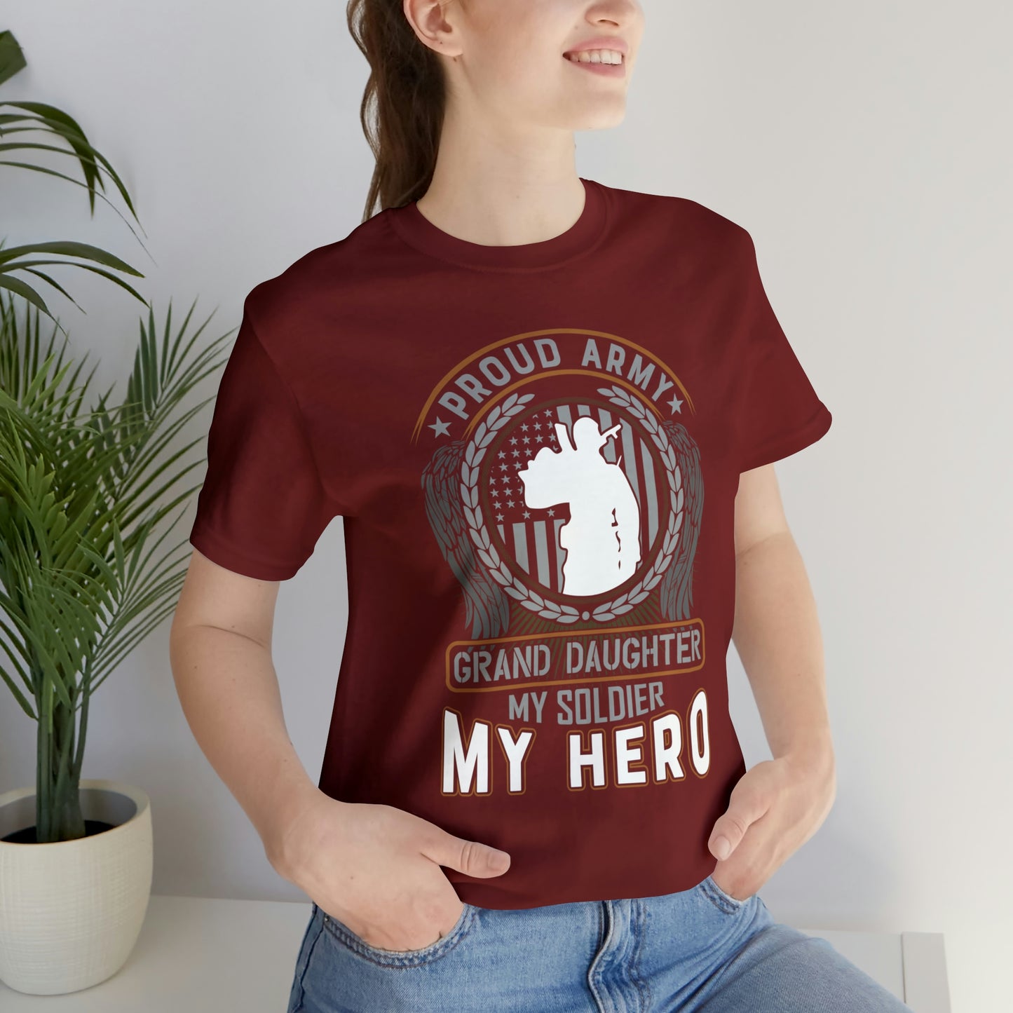 Proud Army Granddaughter My Soldier My Hero Short Sleeve T-shirt