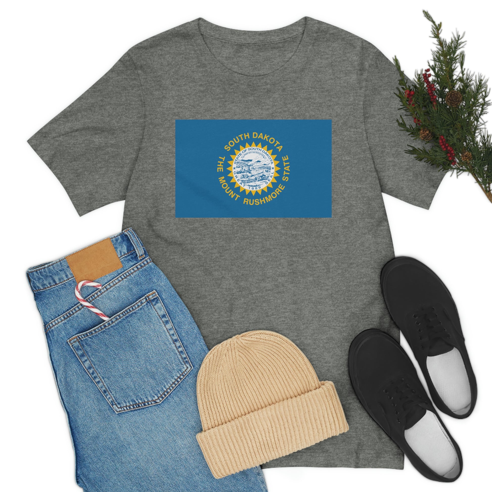 South Dakota Flag Unisex Jersey Short Sleeve Tee Tshirt T-shirt