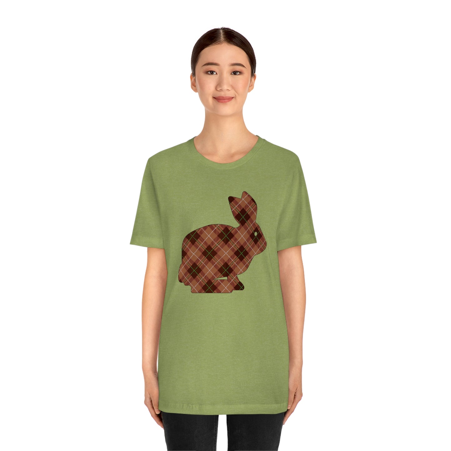 Brown Plaid Bunny Unisex Jersey Short Sleeve Tee