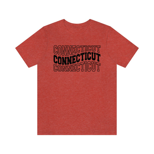 Connecticut Varsity Letters Wavy Short Sleeve  T-shirt