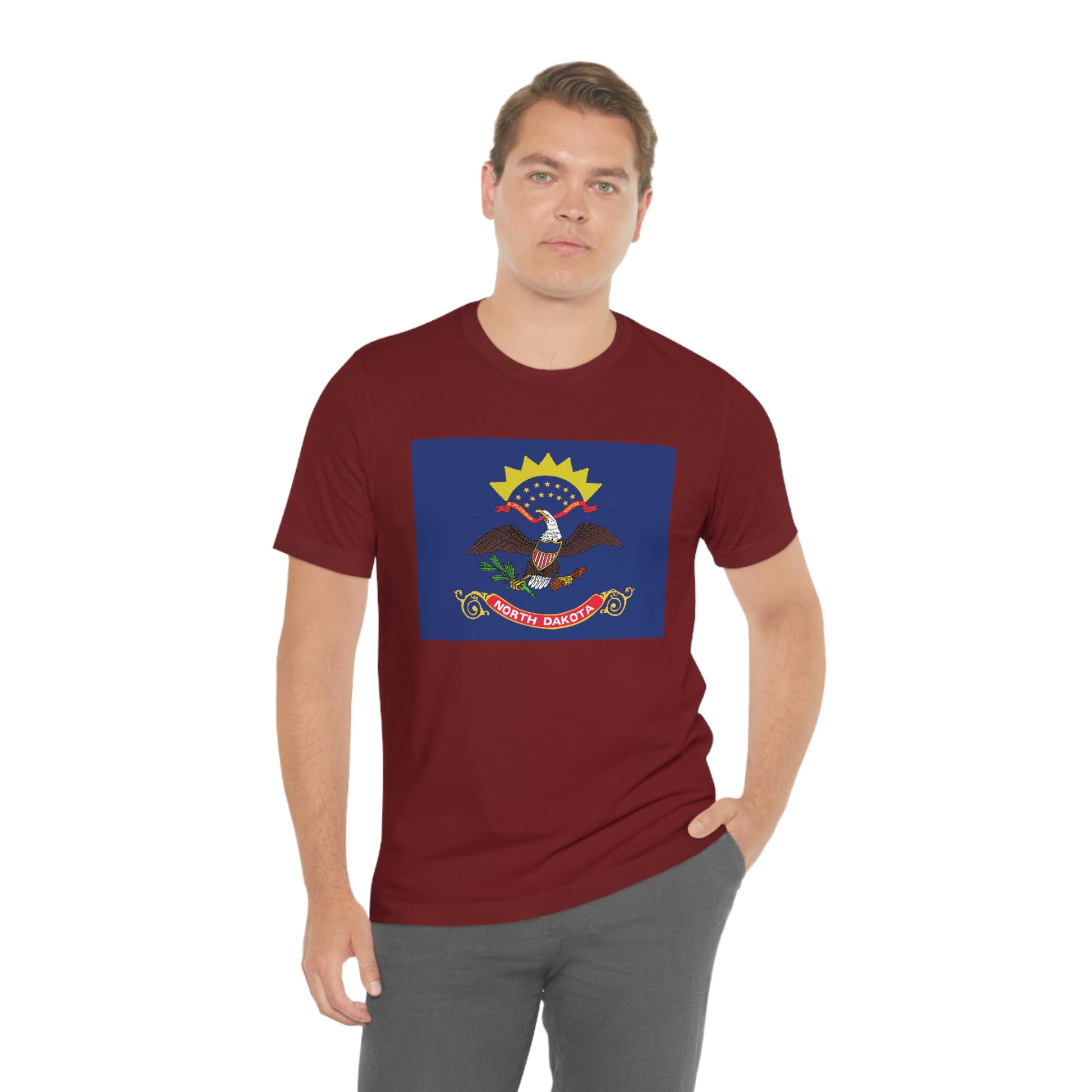 North Dakota Flag Unisex Jersey Short Sleeve Tee Tshirt T-shirt
