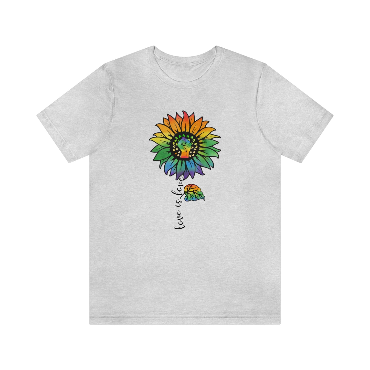 Love is Love Sunflower LGBTQIA Print Unisex Jersey Short Sleeve Tee