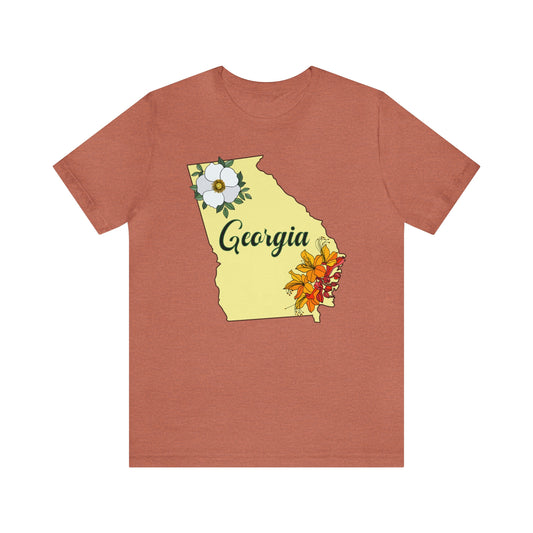 Georgia State Flower Short Sleeve T-shirt