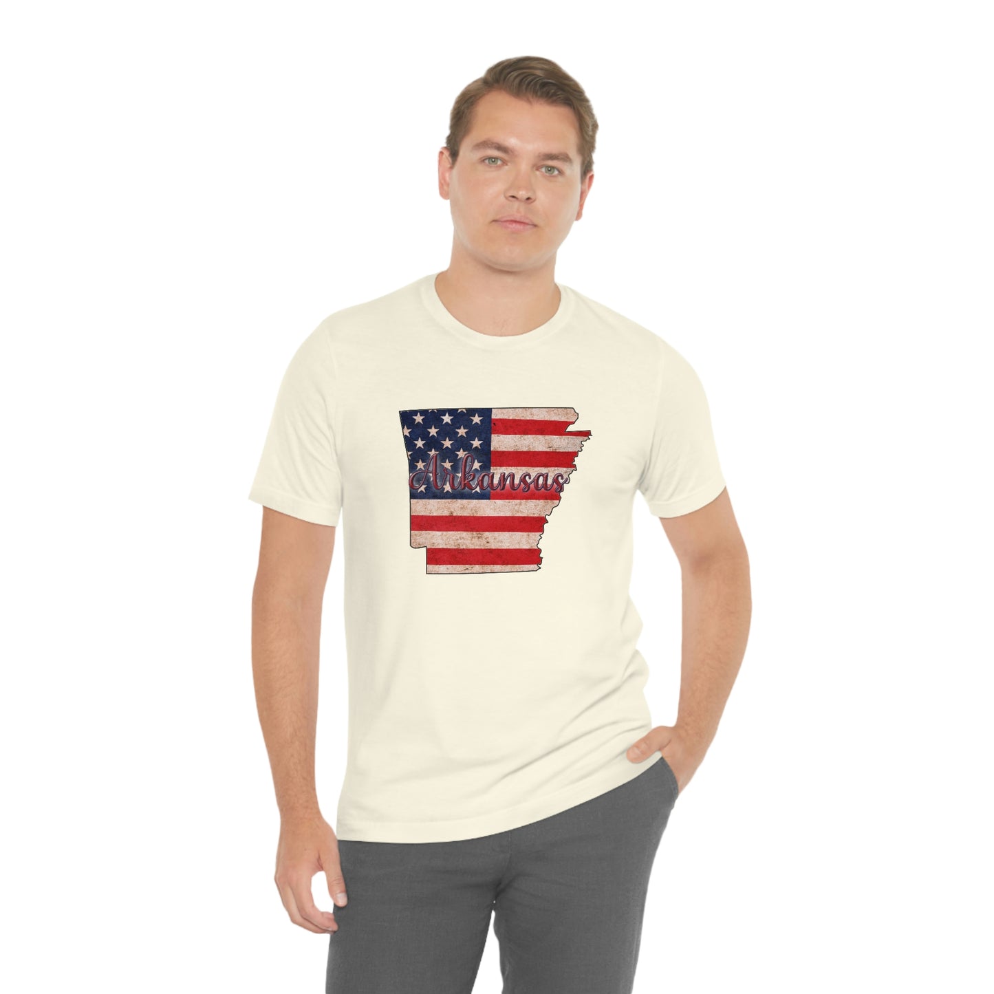 Arkansas US Flag Unisex Jersey Short Sleeve Tee Tshirt T-shirt