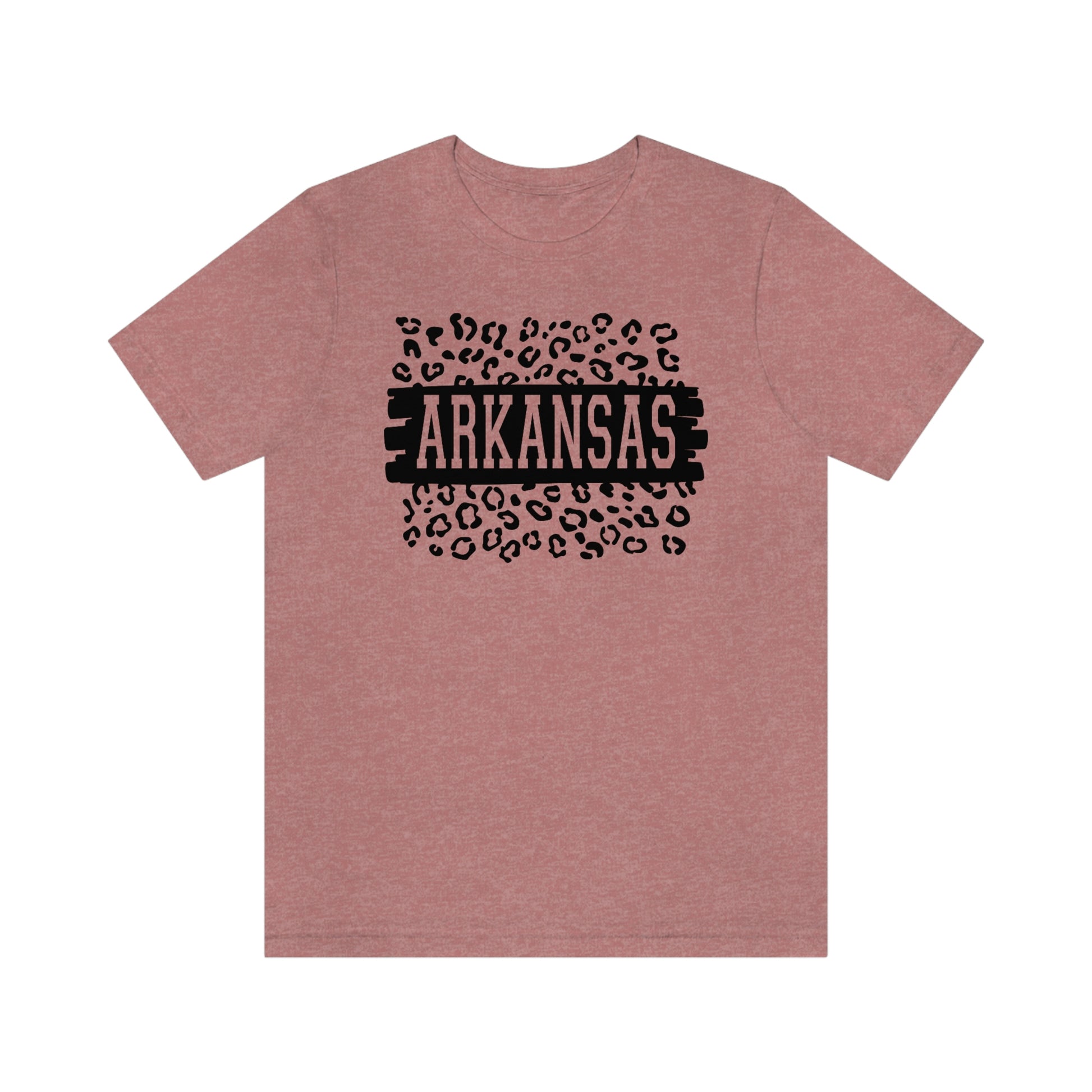 Arkansas Leopard Print US Flag Unisex Jersey Short Sleeve Tee Tshirt T-shirt