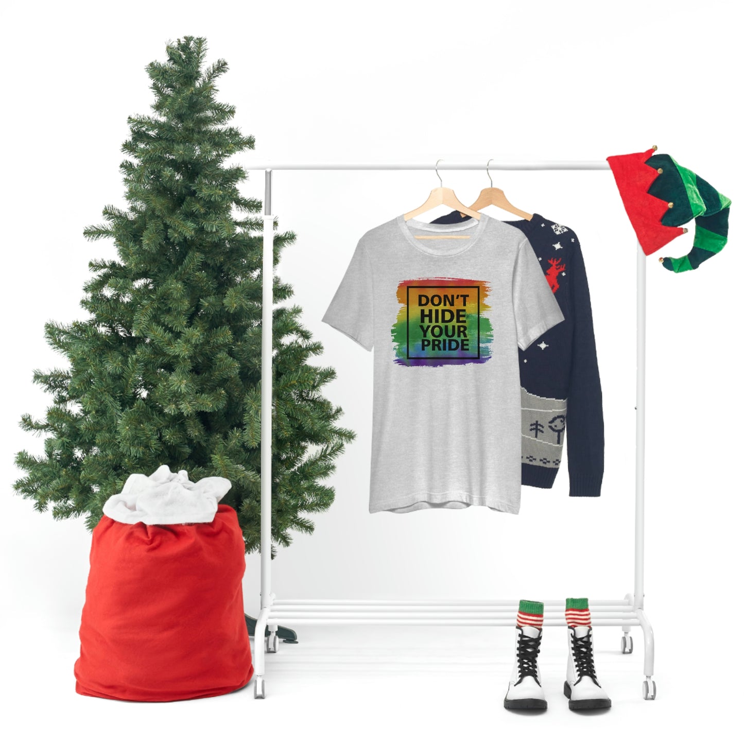 Don't Hide Your Pride LGBTQIA Print Unisex Jersey Short Sleeve Tee