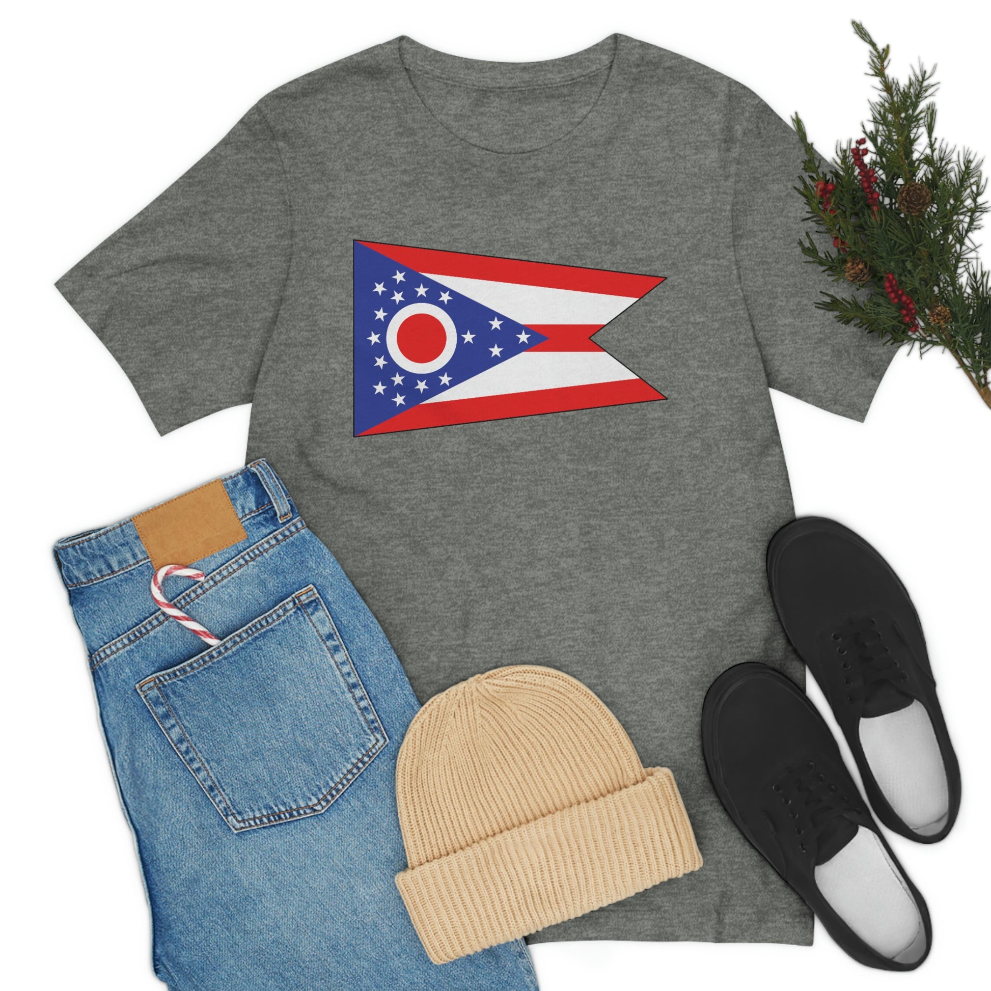 Ohio Flag Unisex Jersey Short Sleeve Tee Tshirt T-shirt