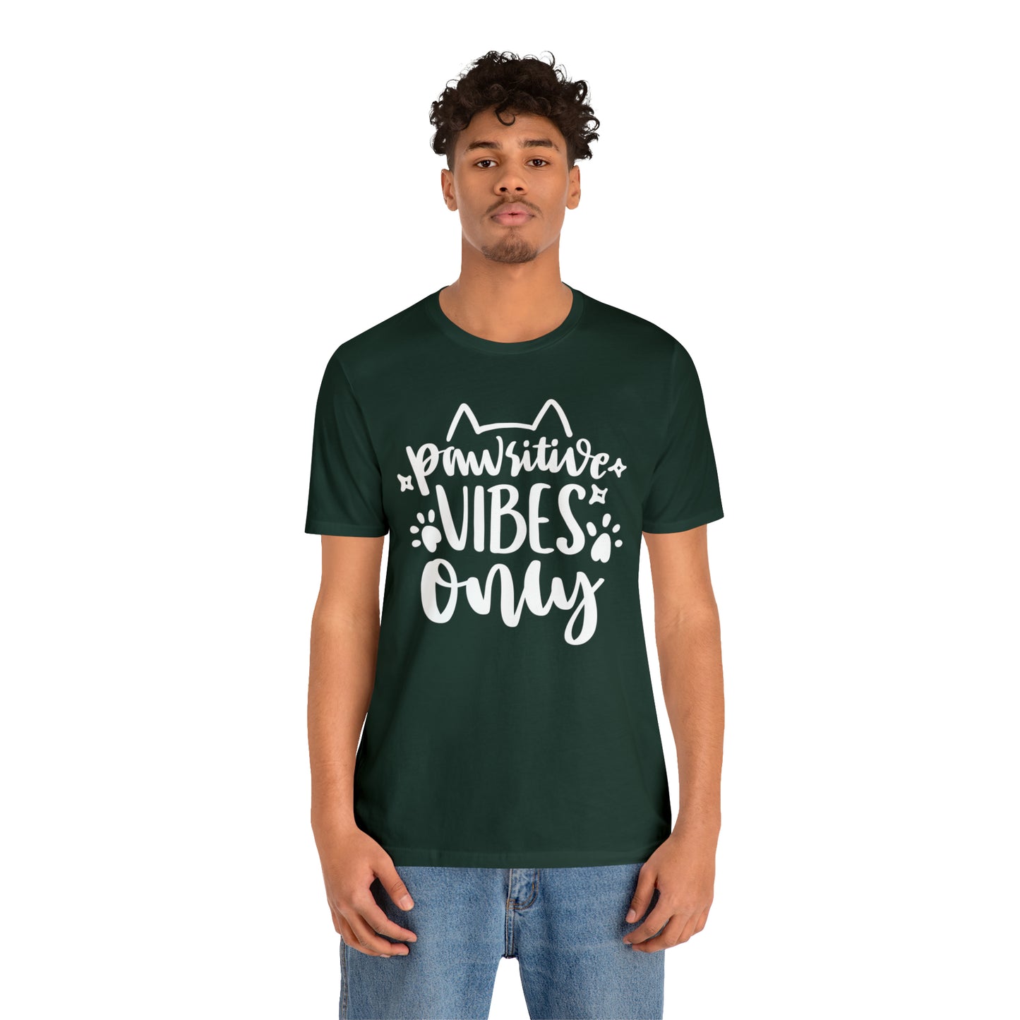 Pawsitive Vibes Only Cat Short Sleeve T-shirt