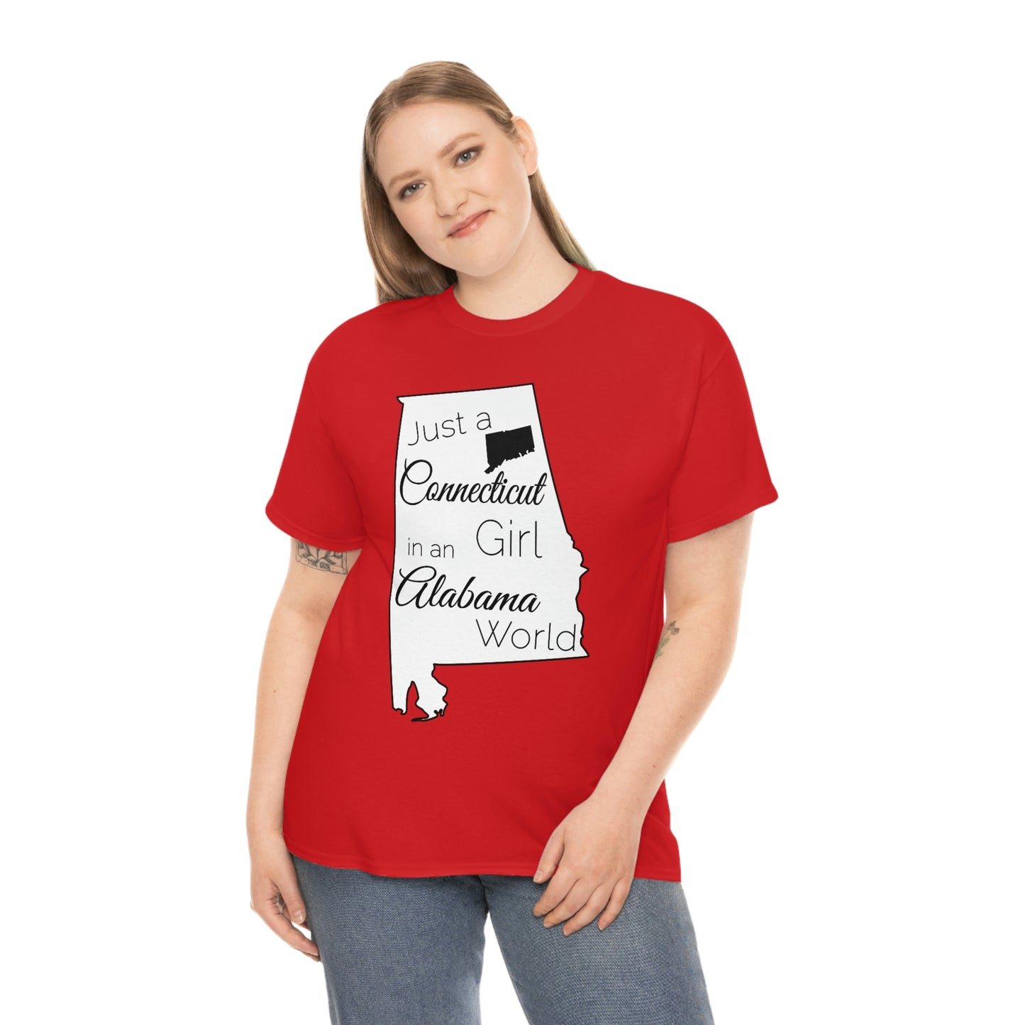 Just a Connecticut Girl in an Alabama World Unisex Heavy Cotton Tee