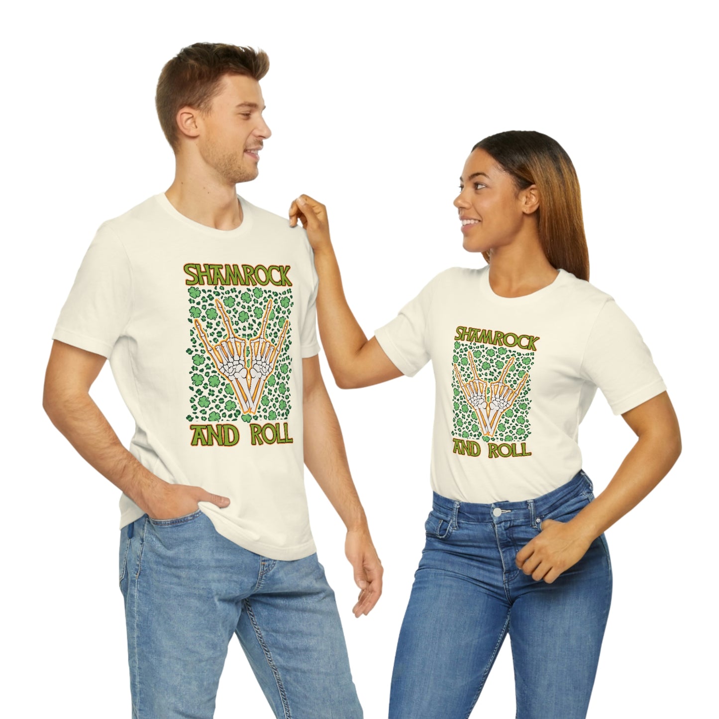 Shamrock and Roll St. Patrick's Day Unisex Jersey Short Sleeve Tee