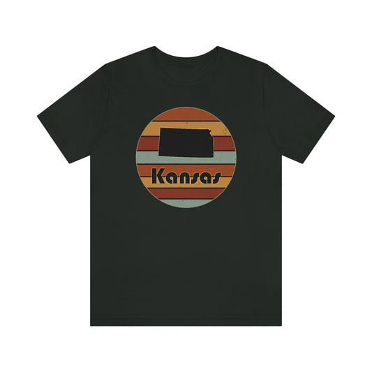 Kansas Retro Sunset Short Sleeve T-shirt
