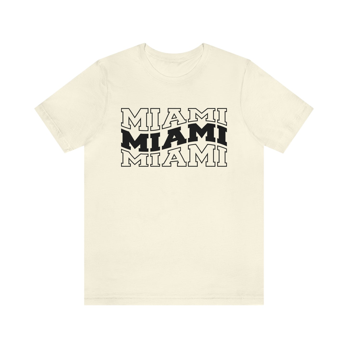 Miami Varsity Letters Wavy Florida Short Sleeve T-shirt