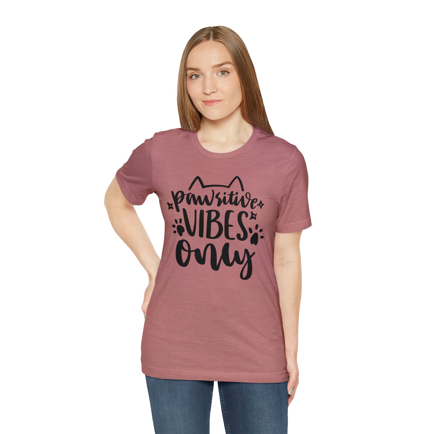 Pawsitive Vibes Only Cat Short Sleeve T-shirt