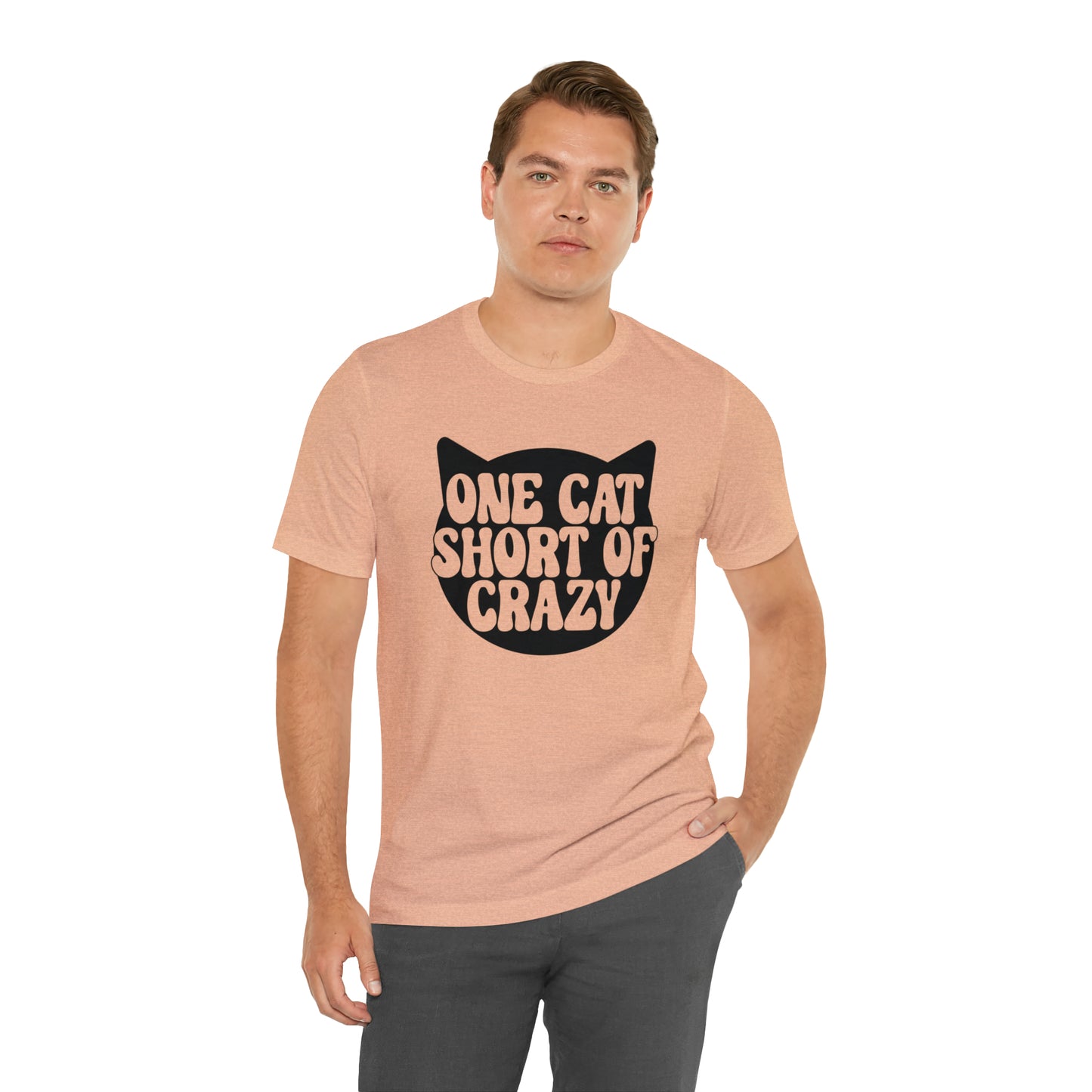 One Cat Short of Crazy Short Sleeve T-shirt