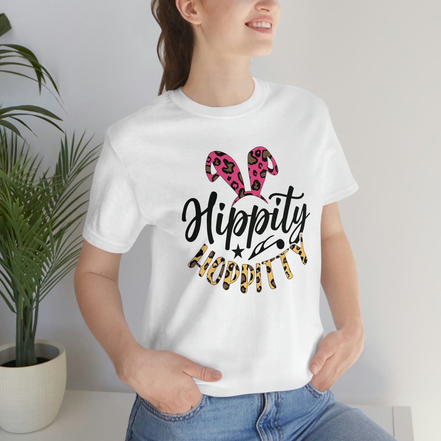 Hippity Hoppitty Leopard Print Unisex Jersey Short Sleeve Tee