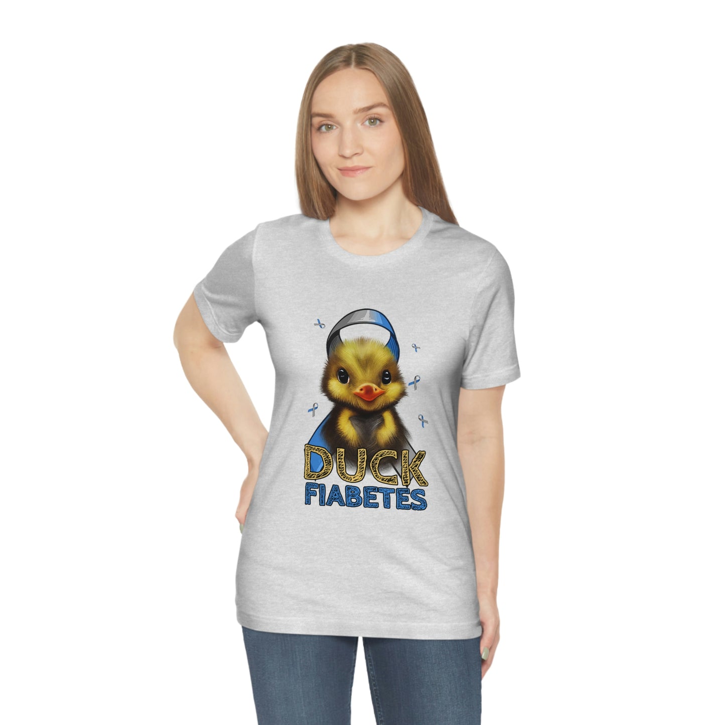 Duck Fiabetes Diabetes Awareness Print Unisex Jersey Short Sleeve Tee